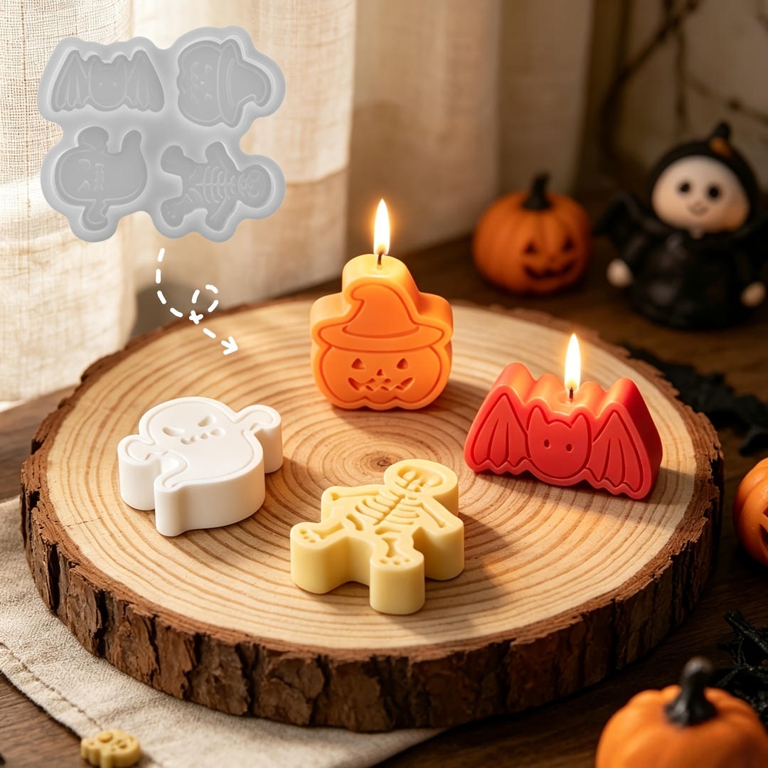 Candle Molds - Set cetakan resin silikon 4 rongga