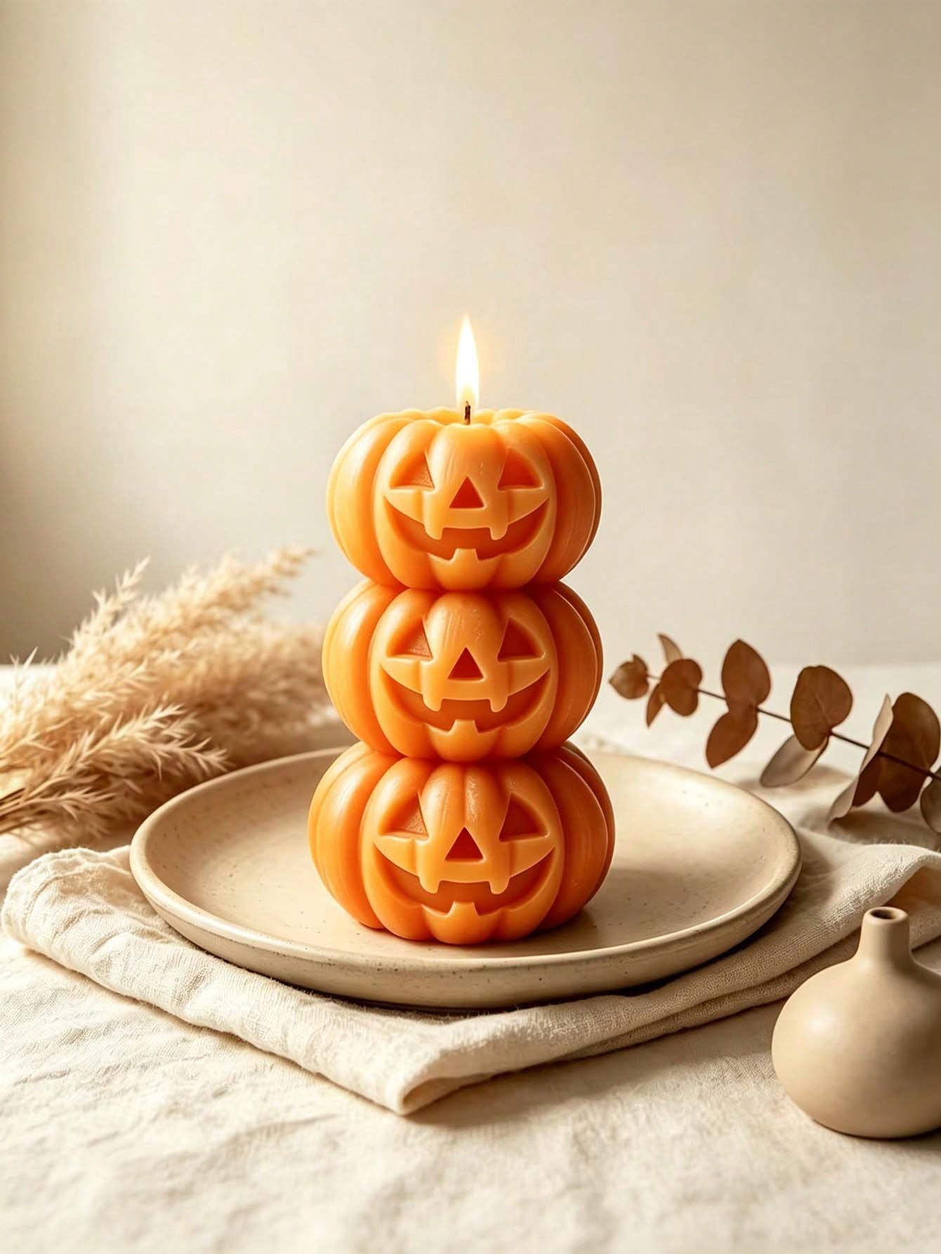 Candle Fragrance - 1 buah Lilin Berbentuk Labu 3-Lapisan