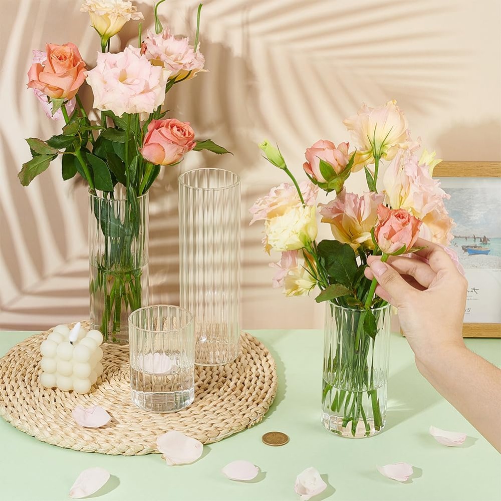 4 Vas Silinder Kaca Ukuran 3.5 - Candle Containers ulasan dan harga