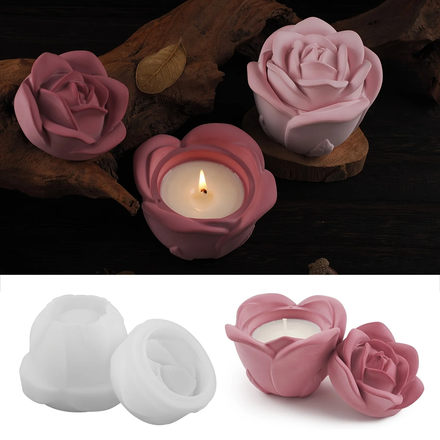 Cetakan Silikon Bentuk Mawar 2 - Candle Molds ulasan dan harga